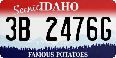 ID license plate 3B2476G