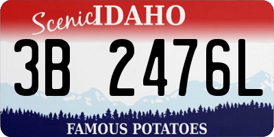 ID license plate 3B2476L