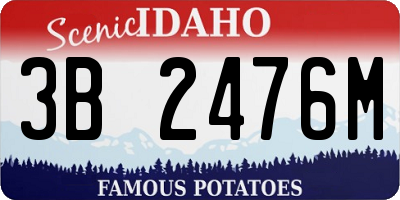 ID license plate 3B2476M