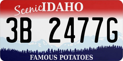 ID license plate 3B2477G