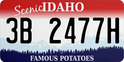 ID license plate 3B2477H