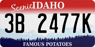 ID license plate 3B2477K