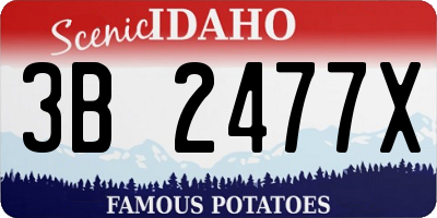 ID license plate 3B2477X