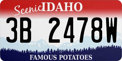 ID license plate 3B2478W