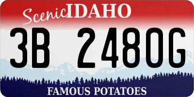ID license plate 3B2480G