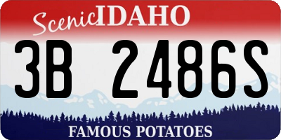 ID license plate 3B2486S