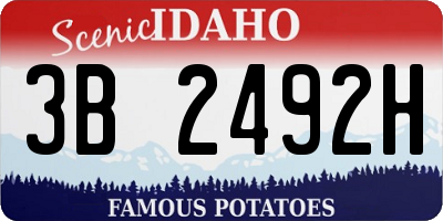ID license plate 3B2492H