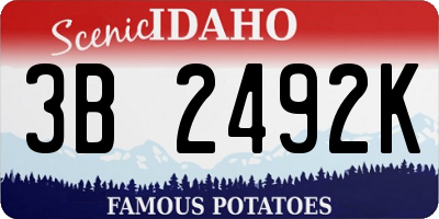 ID license plate 3B2492K