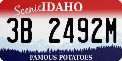 ID license plate 3B2492M