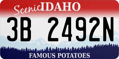 ID license plate 3B2492N