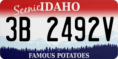 ID license plate 3B2492V