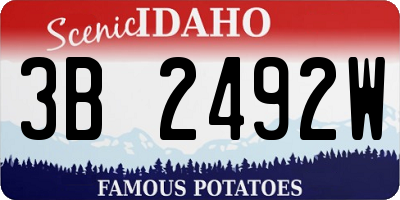 ID license plate 3B2492W