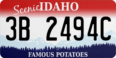 ID license plate 3B2494C