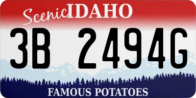 ID license plate 3B2494G