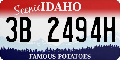 ID license plate 3B2494H