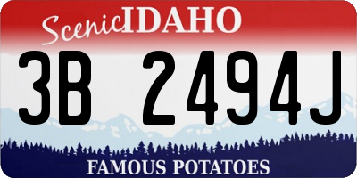 ID license plate 3B2494J