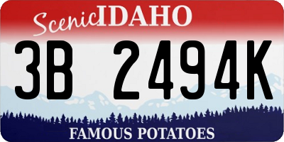 ID license plate 3B2494K