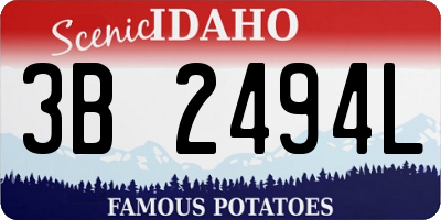 ID license plate 3B2494L