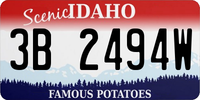 ID license plate 3B2494W