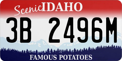 ID license plate 3B2496M