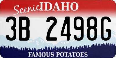 ID license plate 3B2498G