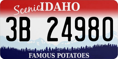 ID license plate 3B2498O