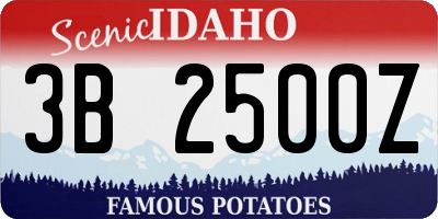 ID license plate 3B2500Z