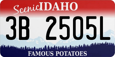 ID license plate 3B2505L