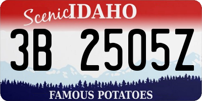 ID license plate 3B2505Z