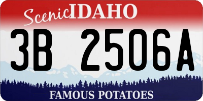 ID license plate 3B2506A