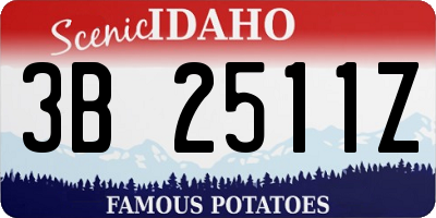 ID license plate 3B2511Z
