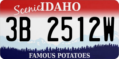 ID license plate 3B2512W
