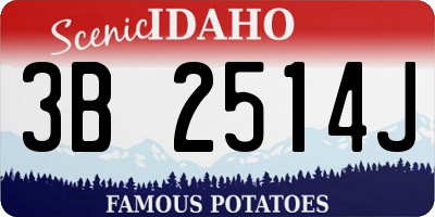ID license plate 3B2514J