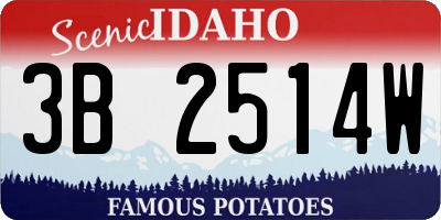ID license plate 3B2514W