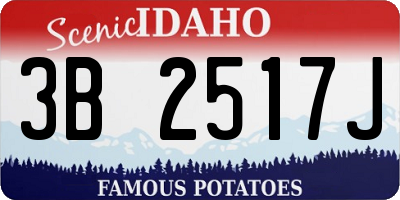ID license plate 3B2517J