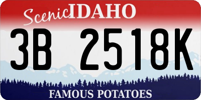 ID license plate 3B2518K