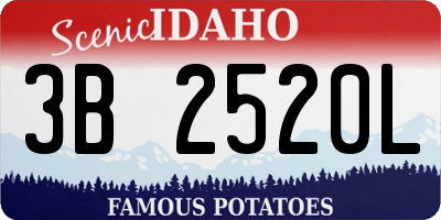 ID license plate 3B2520L