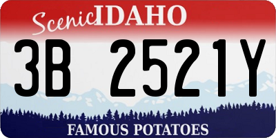 ID license plate 3B2521Y