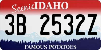 ID license plate 3B2532Z
