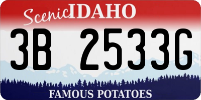 ID license plate 3B2533G