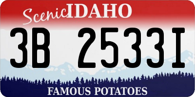 ID license plate 3B2533I