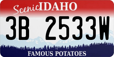 ID license plate 3B2533W