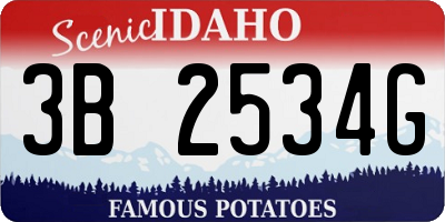 ID license plate 3B2534G