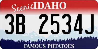 ID license plate 3B2534J