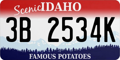 ID license plate 3B2534K