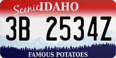 ID license plate 3B2534Z