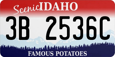 ID license plate 3B2536C