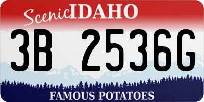 ID license plate 3B2536G