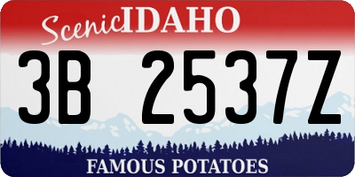 ID license plate 3B2537Z