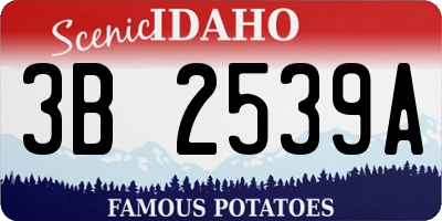 ID license plate 3B2539A